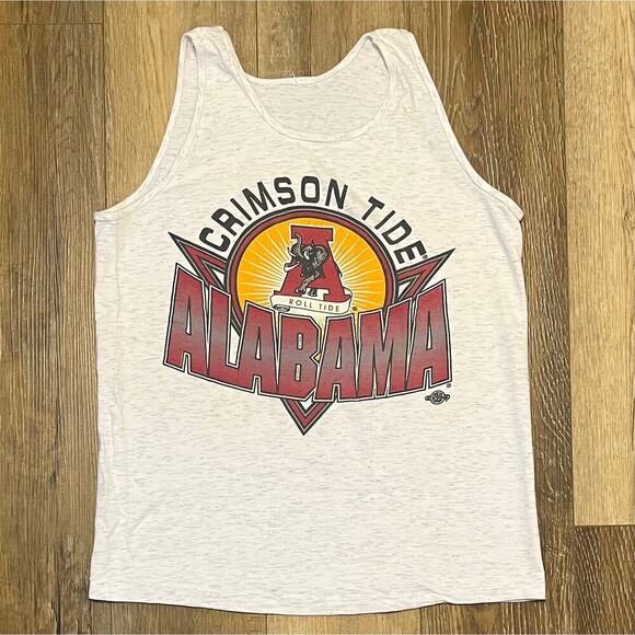 VTG 90s Crimson Tide Roll Tide Alabama Animal College Football Tank Top M Gray - Picture 1 of 4